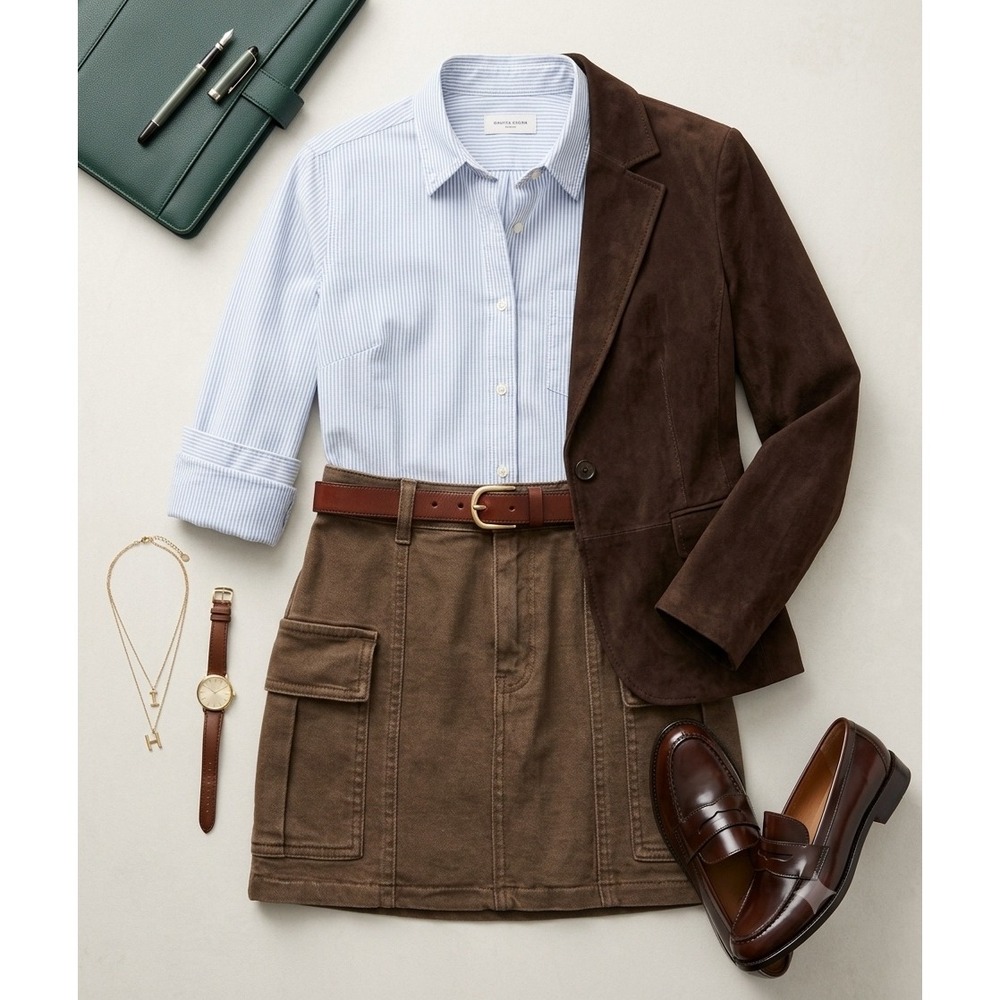 Windsor Brown Cargo Mini Skirt Utility Pockets NWT TS92BR Size Small